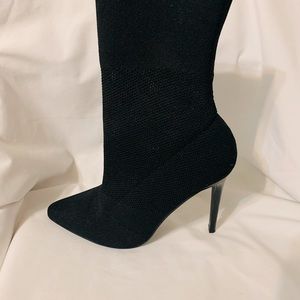 Century Black Mid-Calf Sock Booties